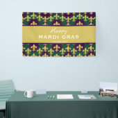 Aangepaste Mardi Gras Kleuren Spandoek (Beurs)