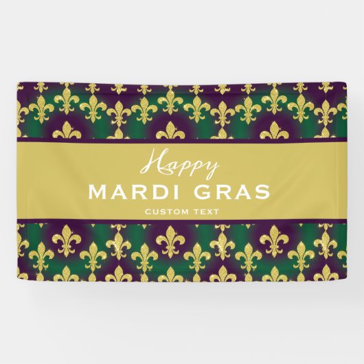 Aangepaste Mardi Gras Kleuren Spandoek (Horizontaal)
