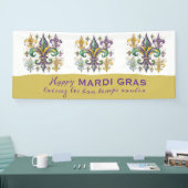 Aangepaste Mardi Gras Kleuren Spandoek (Beurs)