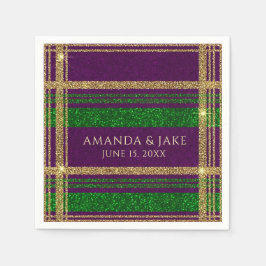 Aangepaste Mardi Gras Plaid Servet