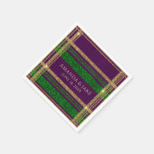 Aangepaste Mardi Gras Plaid Servet (Hoek)