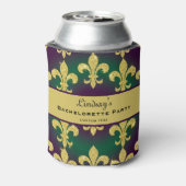 Aangepaste Mardi Gras vrijgezellenfeest Blikjeskoeler (Blikje Achterkant)