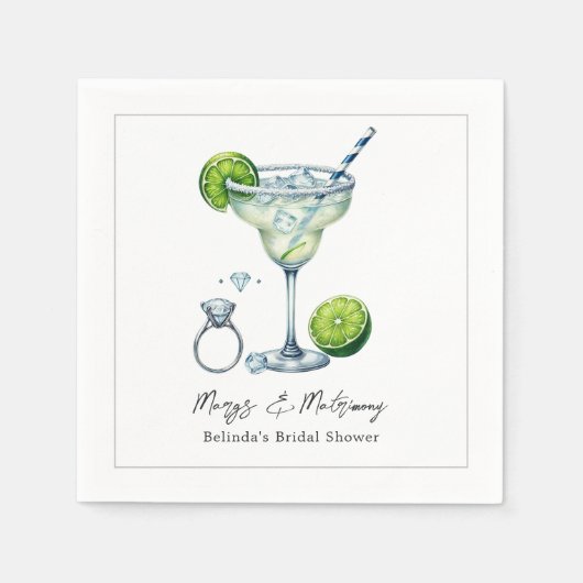 Aangepaste Margarita & Huwelijk Vrijgezellenfeest Servet (Voorkant)