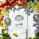 Aangepaste Margs & Huwelijk Vrijgezellenfeest Kartonnen Onderzetters<br><div class="desc">Maak uw vrijgezellenfeest compleet met deze prachtige 'Margarita & Matrimony' aangepaste onderzetters! Met een prachtig geïllustreerd margaritaglas met limoen-plakjes, een sprankelende verlovingen ring en elegante tekst, zijn deze onderzetters ideaal om oppervlakken te beschermen en tegelijkertijd een feestelijke touch aan uw evenement toe te voegen. Ideaal voor margarita, tropische of zomerse...</div>