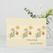 Aangepaste Marigold Floral Wedding Shower Kaart (Staand voorkant)