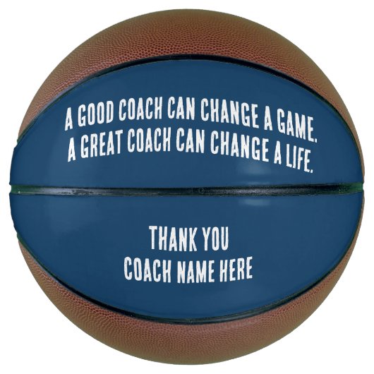 Aangepaste Marine Blauw Wit Dank u Coach Basketbal (Voorkant)