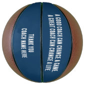 Aangepaste Marine Blauw Wit Dank u Coach Basketbal (Verticaal)