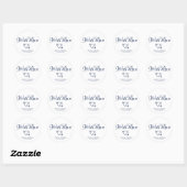Aangepaste marine blauwe harten Bruiloft cadeau gu Ronde Sticker (Vel)