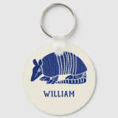 Aangepaste marine Blue Armadillo Sleutelhanger (Voorkant)