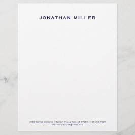 Aangepaste marine Blue Monogram Letterhead Briefhoofd
