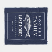 Aangepaste marine Blue Rustic Fleece Blanket (Voorkant (Horizontaal))