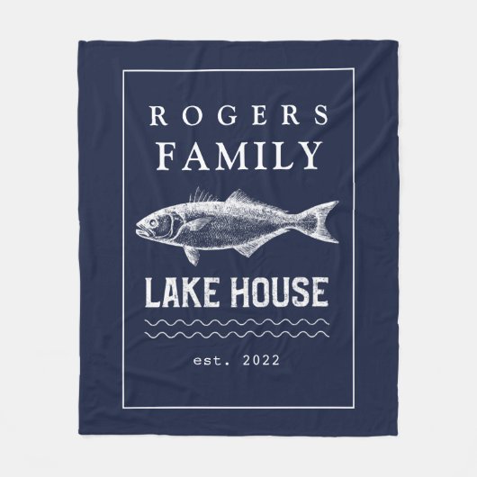 Aangepaste marine Blue Rustic Fleece Blanket Deken (Voorkant)