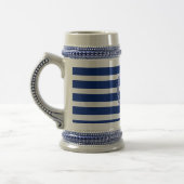 Aangepaste marine Blue Striped Anchor 2 Stein Bierpul (Links)