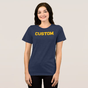 Aangepaste Marine & Goud Vrouwenuniversiteit Tri-Blend Shirt
