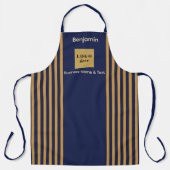 Aangepaste Marine & Gouden Streep Schort (Voorkant)