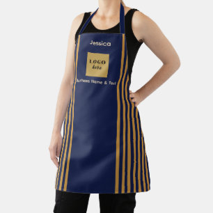 Aangepaste Marine & Gouden Streep Schort