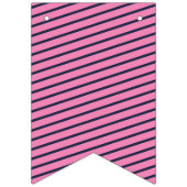 Aangepaste marine & helder roze gestreepte preppy vlaggetjes (Eerste vlag)