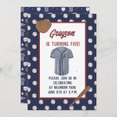 Aangepaste marine honkbal verjaardag uitnodiging (Voorkant / Achterkant)