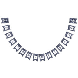 Aangepaste marine met gestreept preppy Anchor Bunt Vlaggetjes