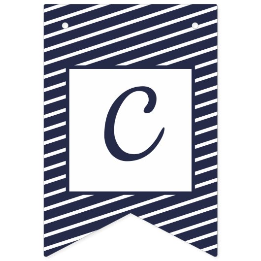 Aangepaste marine met gestreept preppy Anchor Bunt Vlaggetjes (Tweede vlag)