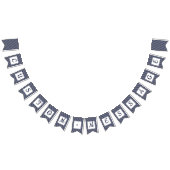 Aangepaste marine met gestreept preppy Bunting Vlaggetjes (Alle)