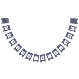 Aangepaste marine met gestreept preppy Bunting Vlaggetjes