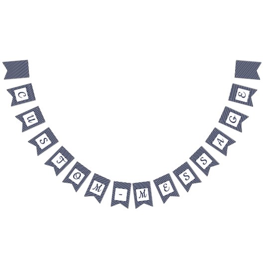 Aangepaste marine met gestreept preppy Bunting Vlaggetjes (Alle)