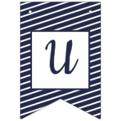 Aangepaste marine met gestreept preppy Bunting Vlaggetjes (Derde vlag)