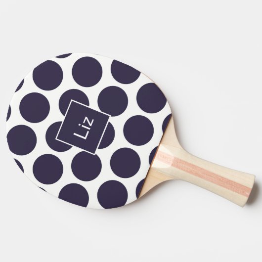 Aangepaste marine Polka Dot Ping Pong Paddle Tafeltennisbatje (Zijkant)