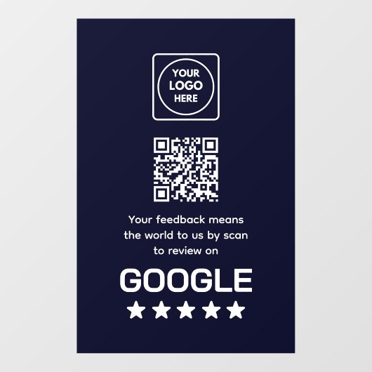 Aangepaste marine QR-code | Google Reviews-display Raamsticker (Vel)