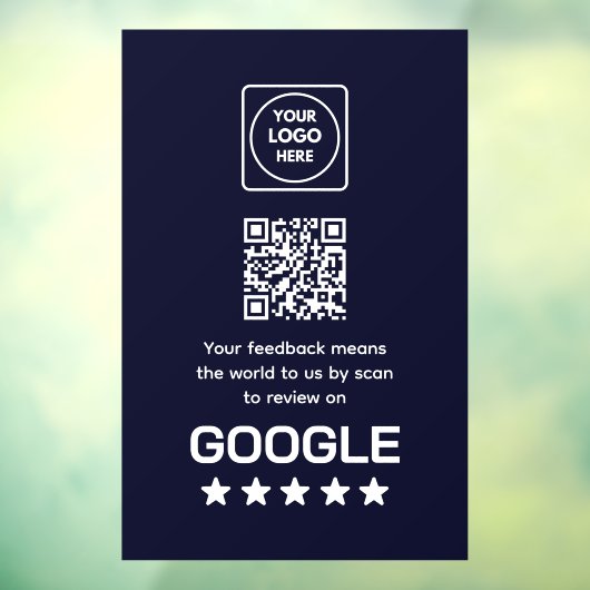 Aangepaste marine QR-code | Google Reviews-display Raamsticker (Vel 3)