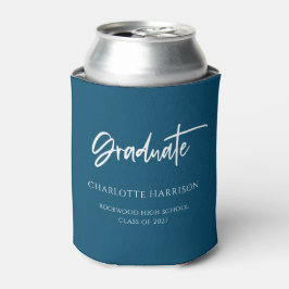 Aangepaste marineblauw- en witte graduatie blikjeskoeler