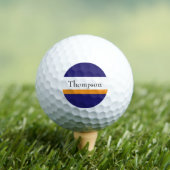 Aangepaste marineblauw goud achternaam golfballen (Insitu Shirt)