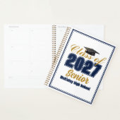 Aangepaste marineblauw goud klas van 2027 senior planner (Display)