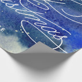 Aangepaste  marineblauw-grote kerst cadeaupapier (Hoek)