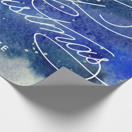 Aangepaste  marineblauw-grote kerst cadeaupapier (Hoek)