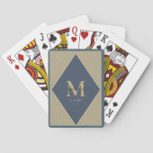 Aangepaste marineblauw stripkaarten afspelen pokerkaarten (Achterkant)
