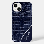 Aangepaste marineblauwe krokodil Case-Mate iPhone case (Achterkant)