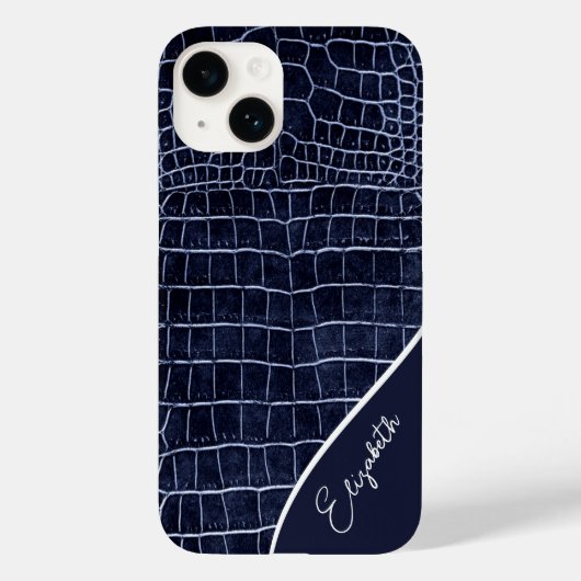 Aangepaste marineblauwe krokodil Case-Mate iPhone case (Achterkant)
