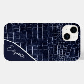 Aangepaste marineblauwe krokodil Case-Mate iPhone case (Achterkant (horizontaal))