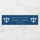 Aangepaste marineblauwe nautische bruiloft voor an waterfles etiket (Enkel label)