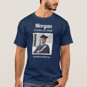 Aangepaste marineklasse 2023 Afstuderen Foto T-shirt (Voorkant)
