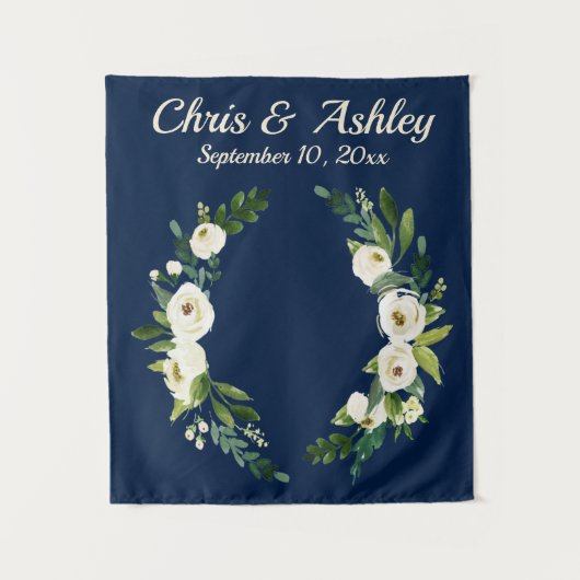 Aangepaste marinevriendelijke bruiloft voor Ceremo Wandkleed (Voorkant)