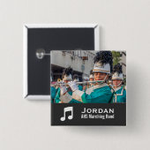 Aangepaste markeringsband Muziek Foto Collage Vierkante Button 5,1 Cm (Voorkant /achterkant)