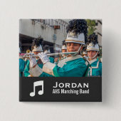 Aangepaste markeringsband Muziek Foto Collage Vierkante Button 5,1 Cm (Voorkant)