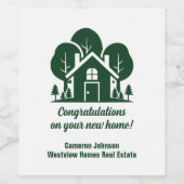 Aangepaste marketing voor bosvastgoedbedrijven wijn etiket (Enkel label)