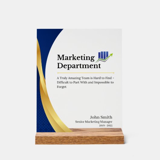 Aangepaste marketingafdeling Acrylteken Acryl Bord (Voorkant)