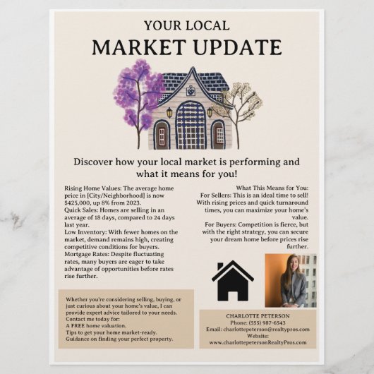 Aangepaste markt update onroerend goed deur kloppe flyer (Voorkant)