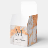 Aangepaste Marmer & Koper Bruiloft Favor Box Bedankdoosjes (Geopend)