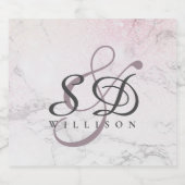 Aangepaste marmer met glitter-gegevens sparkling wijnetiket (Enkel label)